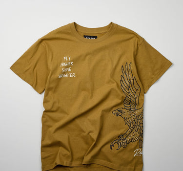 Fly Higher Rhinestone Short Sleeve Tee - Olive Green