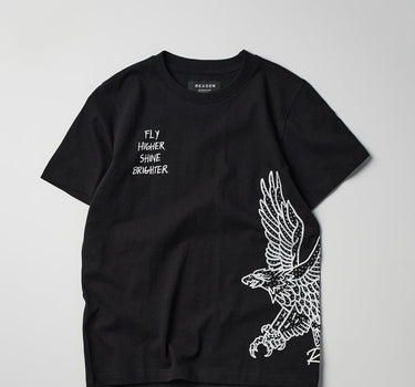 Fly Higher Rhinestone Short Sleeve Tee - Black