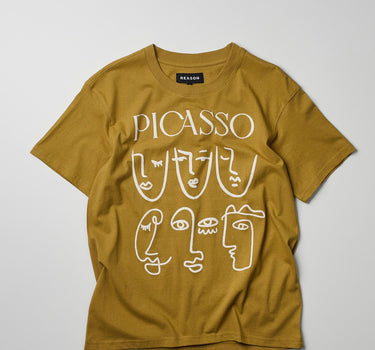 Picasso Faces Short Sleeve Tee - Khaki