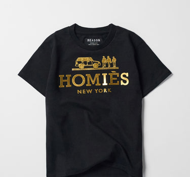 Kids Mini Homies Foil Short Sleeve Tee - Black