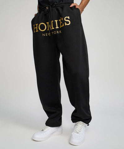 Homies Foil Fleece Pants - Black