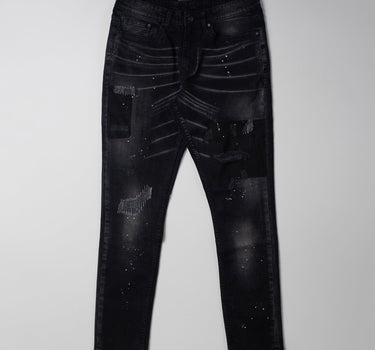 Nighthawk Ripped Detail Black Denim Jeans