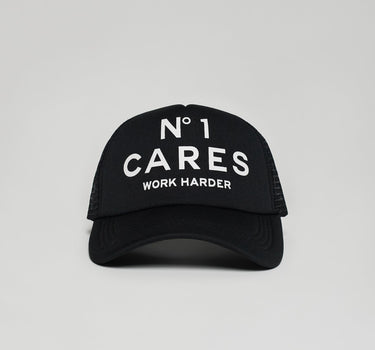 No1 Cares Print Trucker Hat - Black