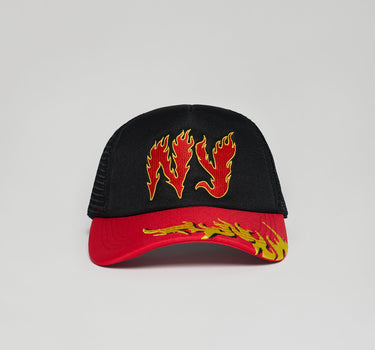 NY Embroidery Trucker Hat - Red