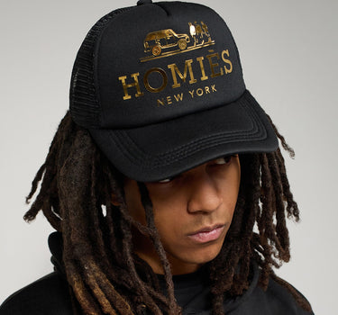 Homies Metallic Foil Trucker Hat - Black