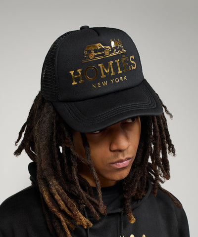 Homies Metallic Foil Trucker Hat - Black