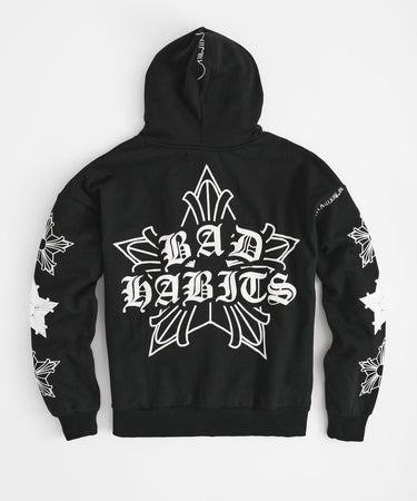 Bad Habits Studded Hoodie - Black