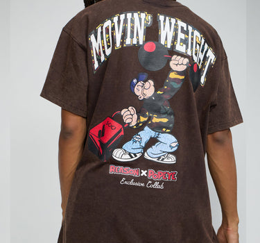 Popeye Movin' Weight Washed Tee - Brown