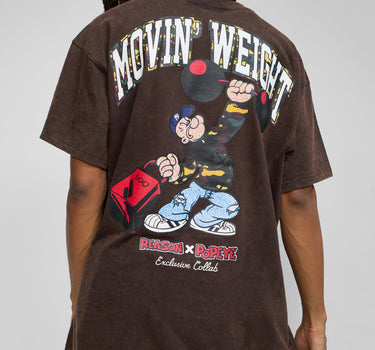 Popeye Movin' Weight Washed Tee - Brown