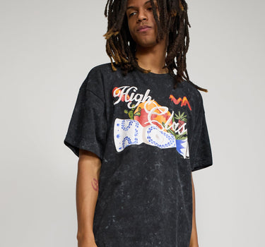 High Class Washed Short Sleeve Tee - Black