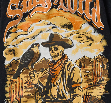 Stay Wild Sugar Print Short Sleeve Tee - Charcoal