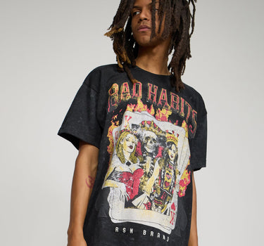 Bad Habits Washed Short Sleeve Tee - Black