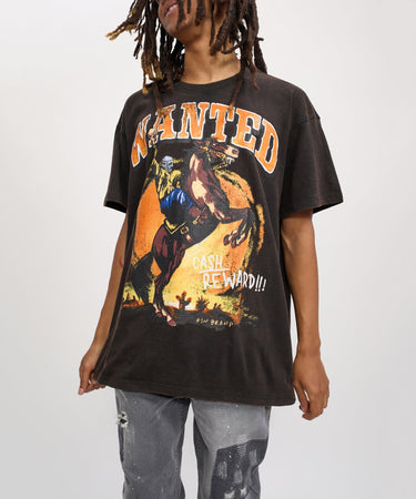 Wanted Washed Short Sleeve Tee - Charcoal