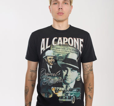 Al Capone Short Sleeve Vintage Tee - Black