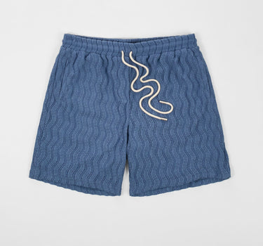 Jacquard Textured Knit Short Sleeve Button Down Shirt - Green