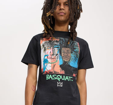 Basquiat Warhol Self Portrait Short Sleeve Tee - Black