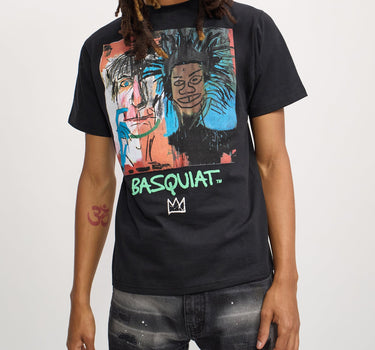 Basquiat Warhol Self Portrait Short Sleeve Tee - Black