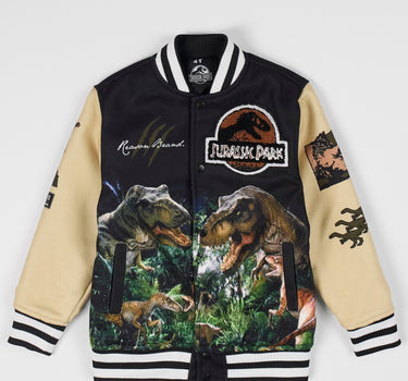 Kids Jurassic Park Varsity Jacket - Black