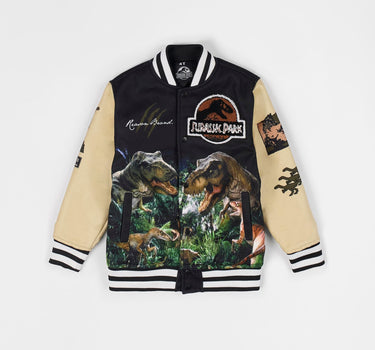 Kids Jurassic Park Varsity Jacket - Black