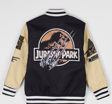 Kids Jurassic Park Varsity Jacket - Black