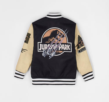 Kids Jurassic Park Varsity Jacket - Black