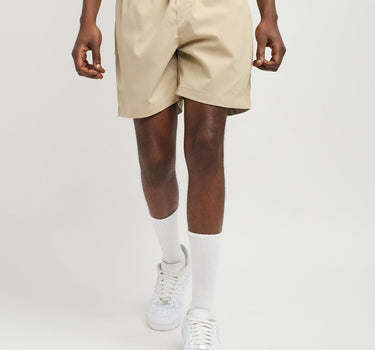 Spritz Embroidered Texture Woven Shorts - Khaki