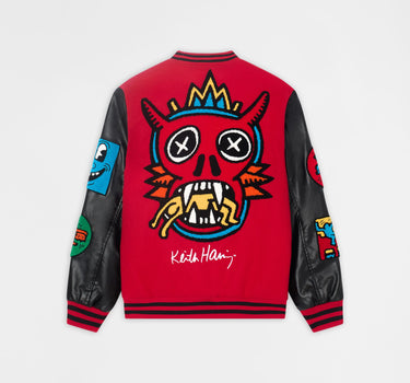 Keith Haring Varsity Jacket PU Sleeves - Black
