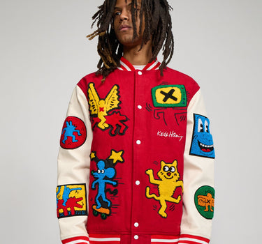 Keith Haring Wool Varsity Jacket - Red