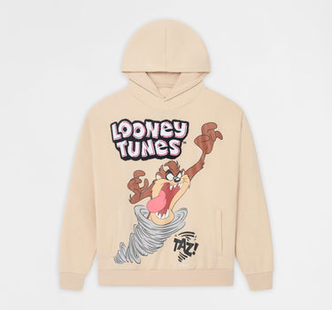 Looney Tunes Taz Spinning Chenille Hoodie - Khaki