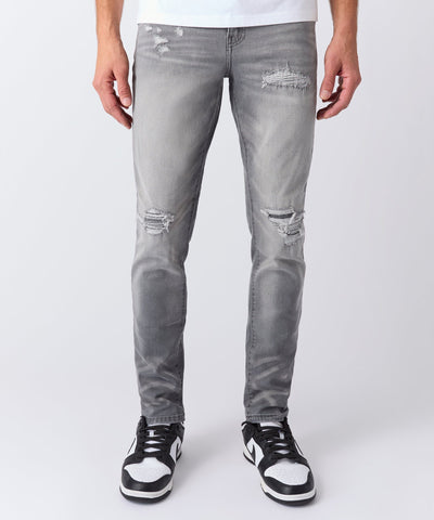 Rip and Repair Denim Jeans - Grey