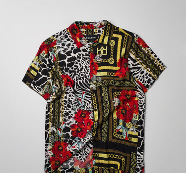 Floral & Chains Short Sleeve Woven Shirt