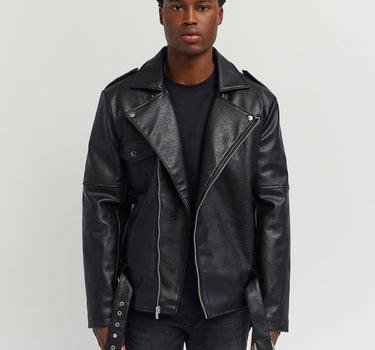 Washed Moto Jacket - Black