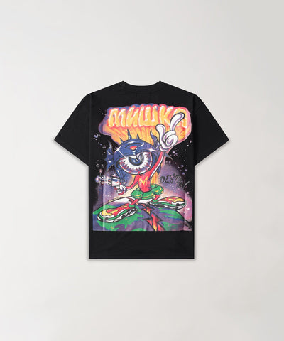 Mishka Graphic Print Short Sleeve Tee - Black