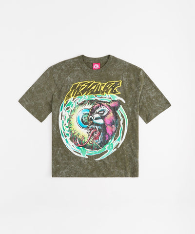 Mishka Washed Print Short Sleeve Tee - Olive Green