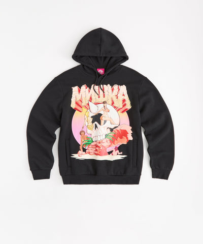 Mishka Graphic Print Embroidered Hoodie - Black