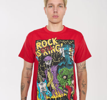 Mishka Still King Embroidered Short Sleeve Tee - Red