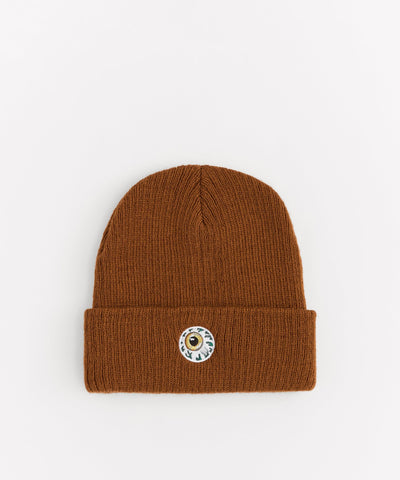 Mishka Keep Watch Embroidered Beanie - Brown