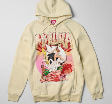 Mishka Graphic Print Embroidered Hoodie - Khaki