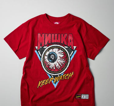 Mishka Keep Watch Embroidered Short Sleeve Tee - Red