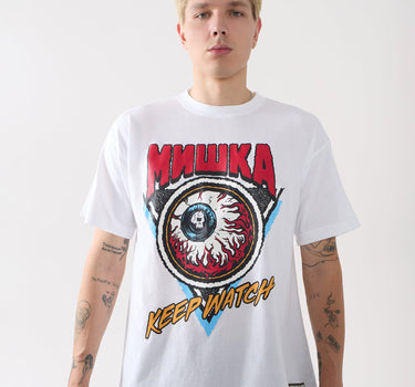 Mishka Keep Watch Embroidered Short Sleeve Tee - White