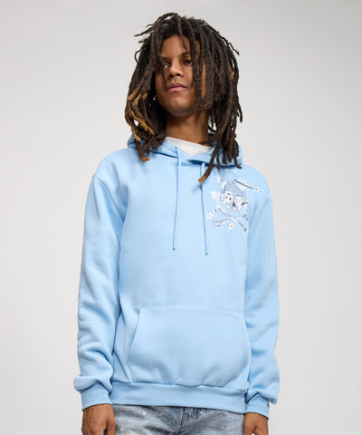 Light The Way Back Print Hoodie - Light Blue