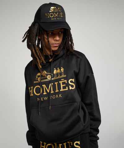 Homies Foil Fleece Hoodie - Black