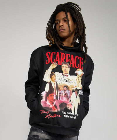 Scarface Say Hello Embroidered Patch Hoodie - Black