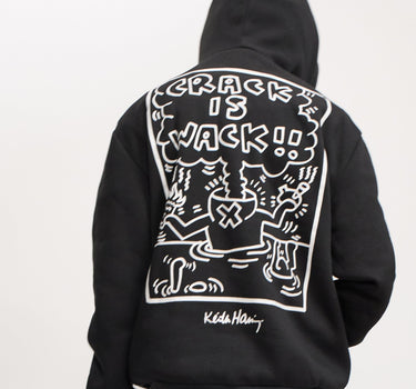 Keith Haring Crack Is Wack Hoodie - Black