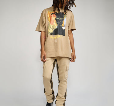 Basquiat Self Portrait Short Sleeve Tee - Khaki