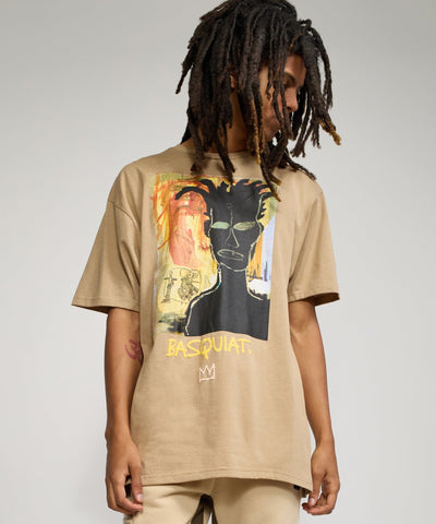 Basquiat Self Portrait Short Sleeve Tee - Khaki