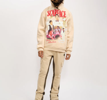 Scarface Say Hello Embroidered Patch Hoodie - Khaki