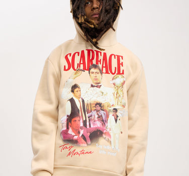 Scarface Say Hello Embroidered Patch Hoodie - Khaki