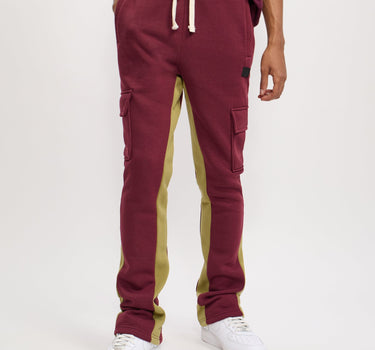 Flare Fleece Sweatpants - Burgundy