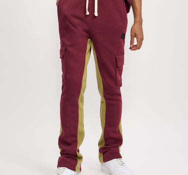 Flare Fleece Sweatpants - Burgundy